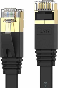 LANケーブル 7m CAT7ウルトラフラットLANケーブル カテゴリ7 高速 lanケーブル 10Gbps/600MHz CAT7準拠 イーサネットケーブル RJ ...