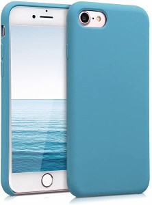 iPhone 7 8 SE (2020) ケース TPU リキッド シリコン スマホケース カバー 耐衝撃 傷防止 サラサラ Case アズールブル 