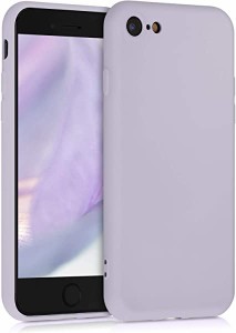 iPhone 7 8 SE (2020) ケース 極薄 衝撃吸収 TPU シリコンケース ケース マイクロファイバー 加工 紫コットン 送料無料