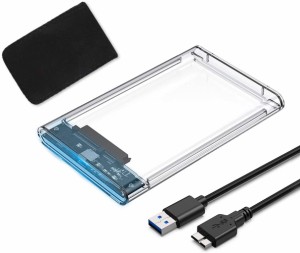 USB3.0 2.5インチ HDD/SSDケース USB3.0接続 SATA III 外付けハードディスク 5Gbps 高速データ転送 UASP対応 透明シリーズ ポー...