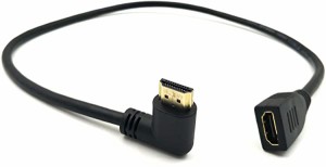 HDMI2.0延長ケーブル 60cm L字型 4k HDMI メス-オス延長ケーブル L字型 ゴールド金メッキ端子 60Hz 4K＊2K ハイスピード 高画質 ...