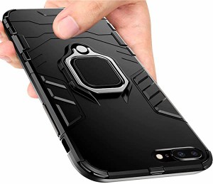 iPhone 7Plus ケース iPhone 8Plus ケース リング付き 耐衝撃 TPU 車載ホルダー対応 衝撃吸収 PC 米軍MIL規格取得 スタンド機能 ...