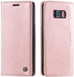 Galaxy S8 Plus ケース 手帳型 PU 高級レザー マグネット カード収納 全面保護 薄型 耐衝撃 横置き Qi充電対応 おしゃれ 人気 - ...