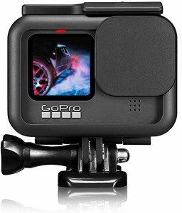 GoPro HERO9 Black用 保護フレーム+シリコンレンズカバー 直接充電 スポーツカメラアクセサリー ブラック