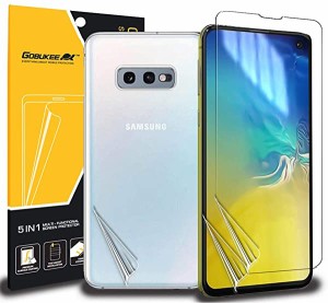 Galaxy S10e用 (5.8インチ) 保護フィルム 100% 指紋認識 2+1 GO-FLEX TPU 3D 全面保護 独創位置付け設計 背面 フィルム 隅浮き防...