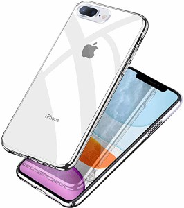 iPhone7 plus ケースiPhone8 plusケース透明 薄型 おしゃれ 耐衝撃 プホール付き レンズ保護 カバー 指紋防止 携帯ケース 衝撃吸...