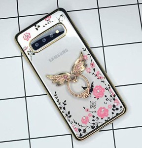 Galaxy S10 Plus ケース リング付き 衝撃防止 スタンド機能 ソフトTPU Galaxy S10 Plus カバー Finger Ring Bumper Case 落下防 ...