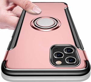 iPhone 11 Pro ケース リング付き 耐衝撃 TPU クリア 車載対応ホルダー対応 軽量 薄型 指紋防止 5.8インチ 全面保護 スクラブ 磁...