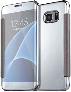 Galaxy S7 Edge ミラー 手帳型 人気 かわいい PUレザー 携帯ケース ケース おしゃれ 耐衝撃 キラキラ 衝撃吸収 鏡メッキフリップ...