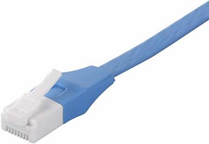 [2ﾊﾟｯｸｾｯﾄ] iBUFFALO ツメの折れないLANケーブル UTP Cat6a ストレート フラットタイプ 7m ブルー BSLS6AFU70BL 