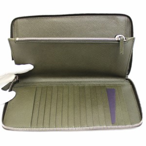 プラダ PRADA アウトレット 長財布 ラウンド レザー サフィアーノ モスグリーン メンズ 2ml220,sa,mime