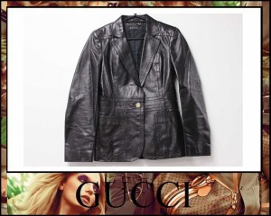 あす着 GUCCI グッチ レザージャケット アウター ライダースジャケット 牛革 ブラック レディースの通販はWowma!（ワウマ