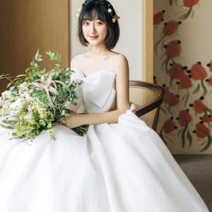 ウェディングドレス/マタニティー/結婚式/二次会/ホワイト/花嫁/エンパイア/