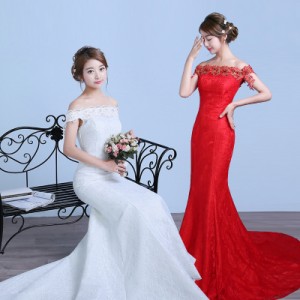 ゴージャス プリンセスマーメイドドレス ウエディングドレス パーディードレス 花嫁 結婚式 披露宴 ロングドレス 二次会 |au Wowma!(ワウマ)