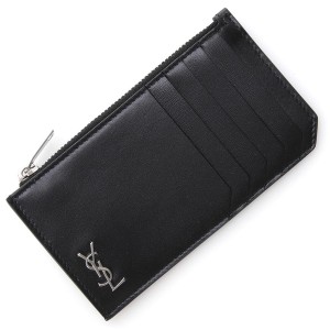 [あす着] サンローラン SAINT LAURENT カードケース メンズ TINY CASSANDRE FRAGMENTS ZIP CARD CASE IN MATTE LEATHER