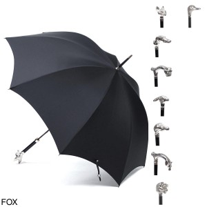 [あす着] フォックスアンブレラズ FOX UMBRELLAS 傘 メンズ GT29 Nickel Finish Animal Head Handle Umbrella