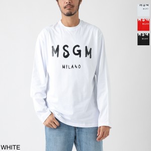 [あす着] エムエスジーエム MSGM クルーネック 長袖Tシャツ メンズ