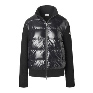 [あす着] モンクレール MONCLER ダウン切り替え ニットブルゾン レディース