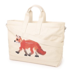 [あす着] メゾンキツネ MAISON KITSUNE トートバッグ 2WAY メンズ レディース MK X ROP VAN MIERLO FOX E/W TOTE