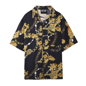 [あす着] ヴェルサーチェ VERSACE JEANS COUTURE 半袖シャツ 半袖オープンカラーシャツ メンズ