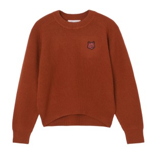 [あす着] メゾンキツネ MAISON KITSUNE クルーネックニット レディース BOLD FOX HEAD PATCH COMFORT RIBBED JUMPER