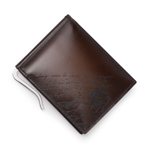 [あす着] ベルルッティ BERLUTI マネークリップ 2つ折り財布 メンズ FIGURE SCRITTO LEATHER WALLET