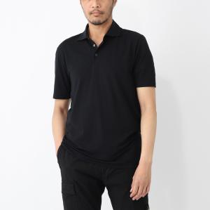 クルチアーニ　ポロシャツ　黒 Cruciani(クルチアーニ) 33G Knit Polo Shirt 33ゲージ コットン