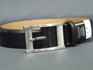 イタリアンレザーベルト　黒　110ｃｍまで対応　メンズ　BT110-1