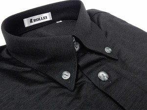 アダルトウールニットシャツ　[ROLLEI]　日本製　長袖　黒　天竺　ウール100％　秋冬物
