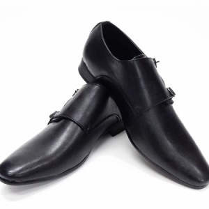 ビジネスシューズ 　黒　ダブルモンクストラップ　紳士靴　メンズ　合成皮革　革靴/SHM398