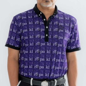 SSparkler（スパークラー） ゴルフウェア ポロシャツ メンズ 半袖 ◆紫×黒×白◆ボタンダウン  送料無料　SPKG-S02-pur
