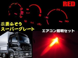 24V/三菱ふそうFUSO/スーパーグレート・エアコンパネル照明用LEDセット/赤色レッド