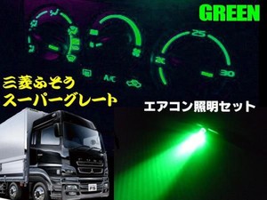 24V/三菱ふそうFUSO/スーパーグレート・エアコンパネル照明用LEDセット/緑色グリーン