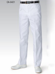 白衣ズボン CA-6421 フロントファスナー ウエストゴム ポリエステル65％綿35％ 男性用 チトセ【chitose】(ca6421chi)