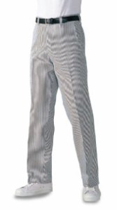 白衣ズボン　KC202 綿100％　ストライプスラックス　男性用 国内縫製 91〜120cm(kc202koe-b)