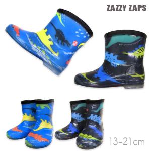 レインシューズ キッズ 子供用 雪 *Wacky Dinosaur* 長靴 13/14/15/16/17/18/19/20/21cm レインブーツ 男の子 男児 おしゃれ 恐竜柄