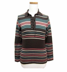 LOOK マルチボーダーレースアップニットセーター (Multiborder lace-up knitting sweater) ルック 047304【中古】