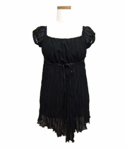 alcali フェミニン ドレープ カットソー (Feminine drape knit solid black) アルカリ MERLOSE メルローズ ブラウス 050150【中古】