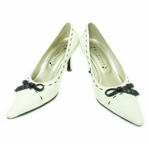 Blu classe meda「23」フェミニンリボンヒールシューズ (Feminine ribbon heel shoes) メダ ミュール 053049【中古】