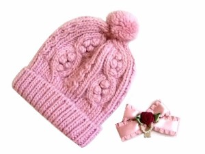 Lolita hairpin knit cap set ロリータ ローズヘアピン ＆ ケーブルニットキャップ (ヘッドドレス) 066414【中古】