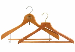 SANTA CATALINA 109 logo wood hanger 2set サンタカタリナ オリジナル ロゴ 木製 ハンガー 2本セット (スーツ)■【中古】