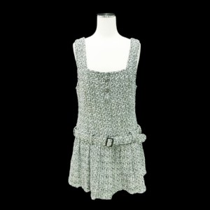 美品 lady bird Tweed Sleeveless Dress「M」レディバード ツィード ノースリーブ ワンピース 087205【中古】