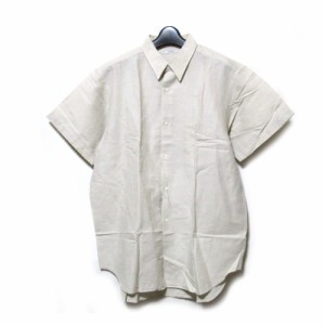 Vintage JUN MEN ジュンメン「M」ワイドシルエットリネンシャツ (生成り 半袖) 102621【中古】