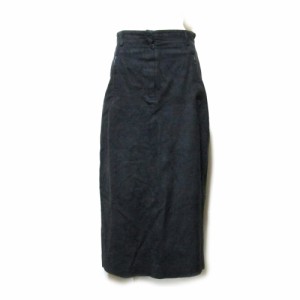 Vintage old Christian Dior ヴィンテージオールド クリスチャンディオール「L」マキシ丈レザースカート (黒 ロング) 105457【中古】