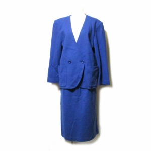 CACHAREL キャシャレル マオカラーセットアップスーツ (紺 ネイビー レトロ スカート) 110532【中古】