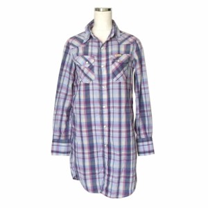 美品 WRANGLER×chocol raffine robe ラングラー×ショコラフィネローブ  タータンチェックロングウエスタンシャツ 114448【中古】