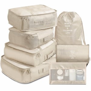 旅行収納袋7セット旅行厚手スーツケース衣類分類収納バッグ7セット