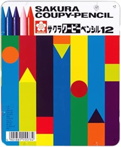 サクラクレパス 色鉛筆 クーピー 12色 缶ケース入り FY12