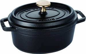 staub ストウブ 「 ピコ ココット オーバル ブラック 17cm 」 小さい 両手 ホーロー 鍋 IH対応 【日本正規販売品】 La Cocotte Oval 4050