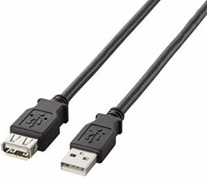 エレコム USB延長ケーブル USB2.0 A-Aメスタイプ 3m ブラック U2C-E30BK